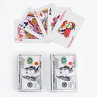 Карты игральные пластиковые "100 $", 55 шт, 9 х 6 см - фото 8889698