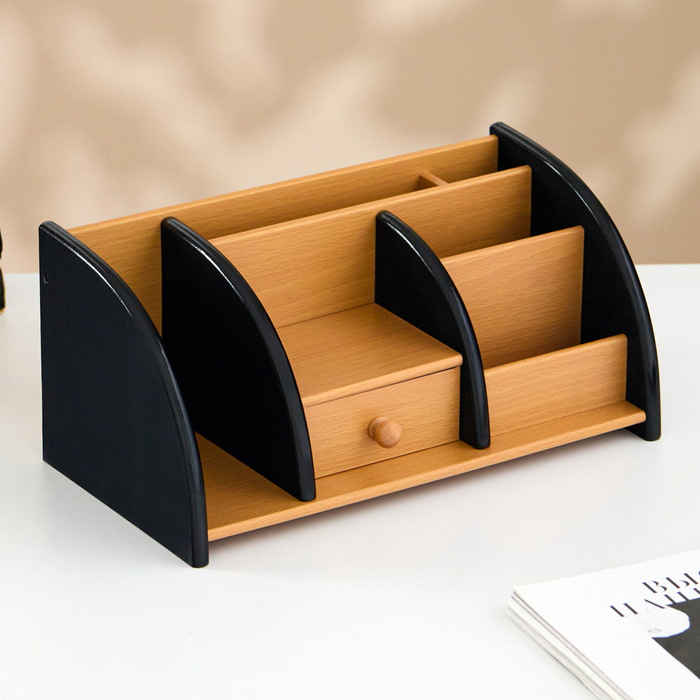 Органайзер 7 секций, 1 выдвижной ящик, 29×12×15 см - Фото 1