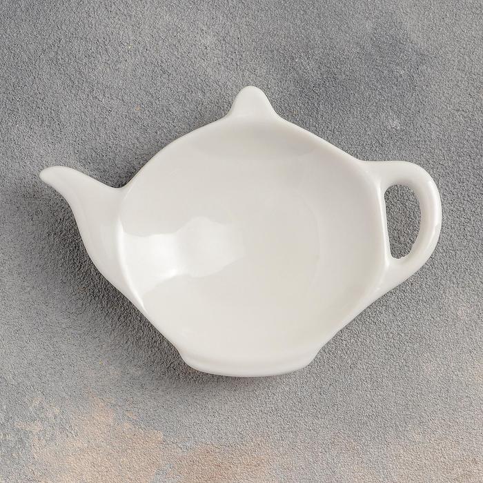 Подставка фарфоровая под чайный пакетик «Классика», цвет белый - фото 1883489892