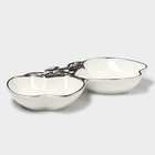 Менажница 2 ячейки «Яблоки», 25.5×14.5×3.5 см, керамика, белая - Фото 2