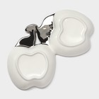 Менажница 2 ячейки «Яблоки», 25.5×14.5×3.5 см, керамика, белая - Фото 4