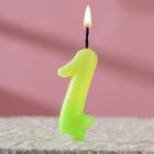 Свеча для торта цифра "Люминесцентная", 5,5 см, цифра "1" - фото 318246946