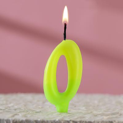 Свеча для торта цифра «Люминесцентная», 5.5 см, цифра 0