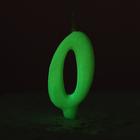 Свеча для торта цифра «Люминесцентная», 5.5 см, цифра 0 - Фото 2