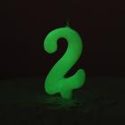Свеча для торта цифра «Люминесцентная», 5.5 см, цифра 2 - Фото 2