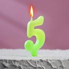 Свеча для торта цифра "Люминесцентная", 5,5 см, цифра "5" - фото 1412925