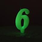 Свеча для торта цифра «Люминесцентная», 5.5 см, цифра 6 - Фото 2