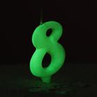 Свеча для торта цифра «Люминесцентная», 5.5 см, цифра 8 - Фото 2