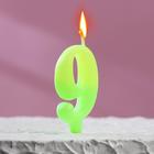 Свеча для торта цифра "Люминесцентная", 5,5 см, цифра "9" - фото 8889824
