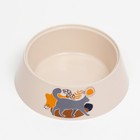 Миска Cats 0,3 л, 14,5 x 14,5 x 4 см, бежевая - Фото 2