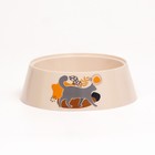Миска Cats 0,3 л, 14,5 x 14,5 x 4 см, бежевая - Фото 3
