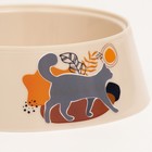 Миска Cats 0,3 л, 14,5 x 14,5 x 4 см, бежевая - Фото 4