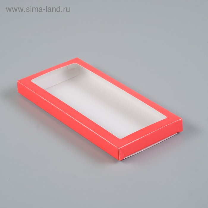 Подарочная коробка под плитку шоколада, алый, 17,1 х 8 х 1,4 см - Фото 1