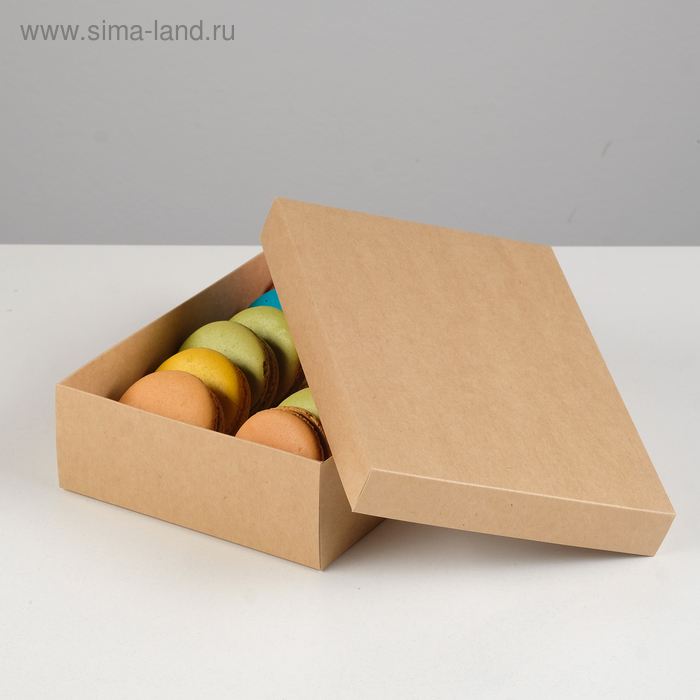 Коробка картонная без окна, крафт, 21×15×5 см
