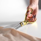 Ножницы закройные, скошенное лезвие, 10,5", 26 см, цвет золотой, УЦЕНКА - Фото 4