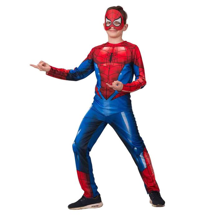 Карнавальный костюм "Человек Паук", куртка, брюки, головной убор, р.28, рост 110 см - Фото 1