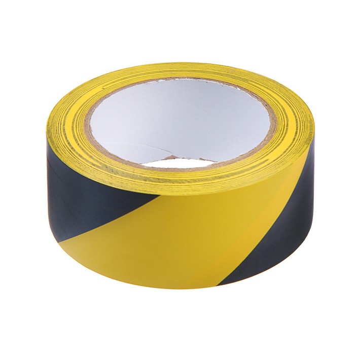 Лента разметочная ТУНДРА, клейкая, черно-жёлтая, 150 мкм, 48 мм х 33 м - Фото 1