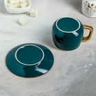 Чайная пара керамическая «Изумруд», 2 предмета: чашка 300 мл, блюдце d=13,5 см - Фото 3