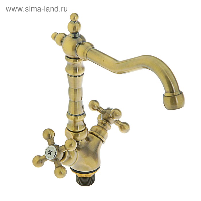 УЦЕНКА Смеситель для кухни Accoona A4571C, двухвентильный, с гайкой, латунь, цвет бронза - Фото 1