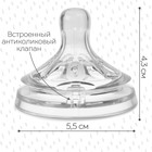 Соска на бутылочку M&B «Natural», антиколиковая, широкое горло Ø50 мм., от 0 мес., медленный поток - Фото 3
