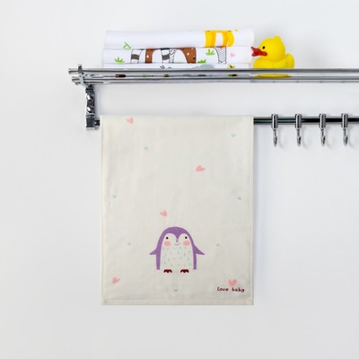 Полотенце двухстороннее Крошка Я  "Пингвинчик"цв.синий 25 х 50 см, 100% хлопок