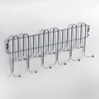 Вешалка настенная на 11 крючков Доляна «Симпл», 31×12×5 см, цвет хром - Фото 1