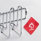 Вешалка настенная на 11 крючков Доляна «Симпл», 31×12×5 см, цвет хром - Фото 3