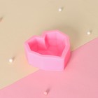 Молд Доляна «Сердце», силикон, 7,3×7,3×2,3 см, цвет розовый - Фото 2