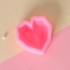 Молд Доляна «Сердце», силикон, 7,3×7,3×2,3 см, цвет розовый - Фото 3