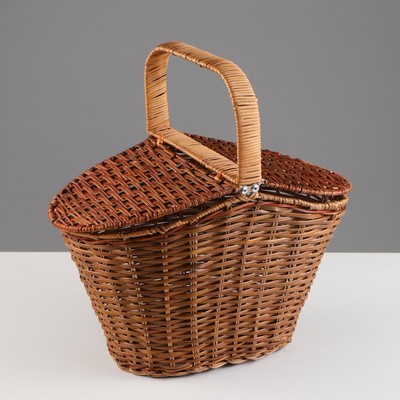 Корзина плетёная для хранения «Пикник», 35×20×22 см, ручка h=11 см, ротанг