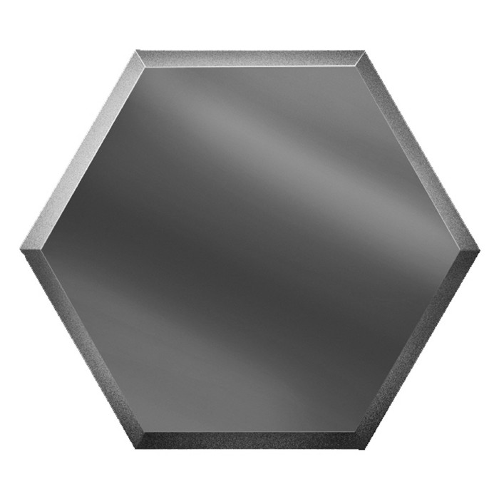 Зеркальная графитовая плитка «Сота» с фацетом 10 мм, 300х259 мм