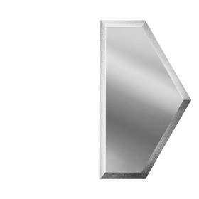 Зеркальная серебряная плитка «Полусота» с фацетом 10 мм, 100х173 мм