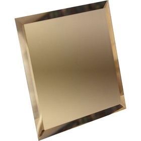 Квадратная зеркальная бронзовая плитка с фацетом 10 мм, 180х180 мм