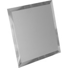 Квадратная зеркальная серебряная матова плитка с фацетом 10 мм, 180х180 мм - фото 298246649