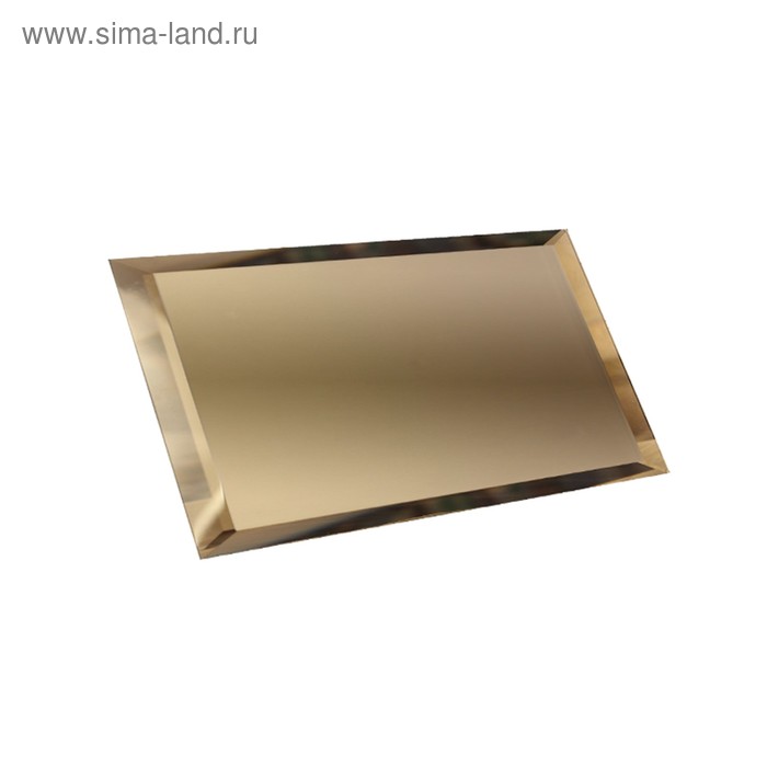 Прямоугольная зеркальная бронзовая матовая плитка с фацетом 10 мм, 480х120 мм - Фото 1