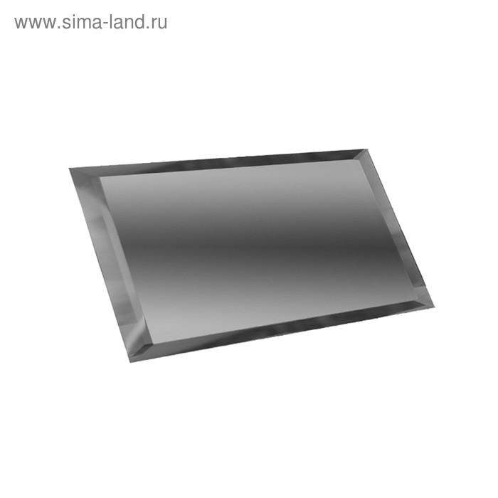 Прямоугольная зеркальная графитовая матовая плитка с фацетом 10 мм, 480х120 мм - Фото 1