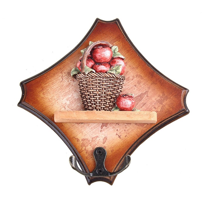 Крючки "Корзинка с яблоками" 16х16 см - Фото 1