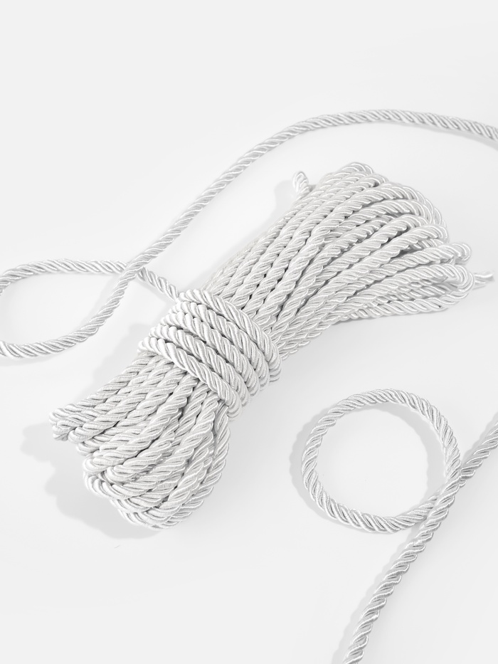 Шнур витой, d=5 мм, 10±1 м, цвет серебряный - Фото 1