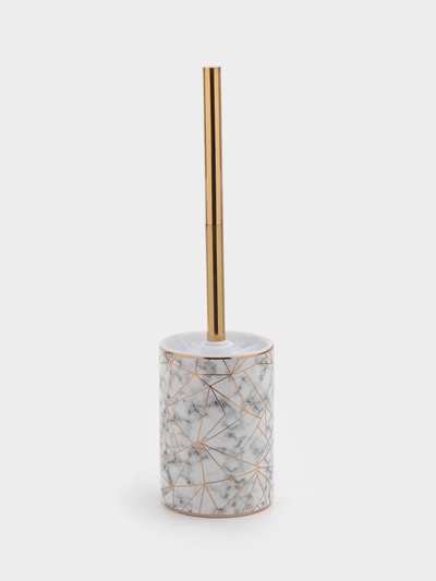 Ёршик для унитаза с подставкой «Лили», 9.5×9.5×37 см, белый