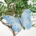 Бабочка для декора и флористики, на прищепке, пластиковая, голубая, микс, 1 шт., 7 х 9 х 1 см - Фото 2