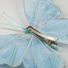 Бабочка для декора и флористики, на прищепке, пластиковая, голубая, микс, 1 шт., 7 х 9 х 1 см - Фото 3