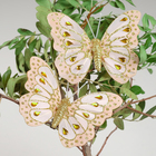 Бабочка для декора и флористики, на прищепке, пластиковая, коричневая, микс, 1 шт.,10 см - Фото 1