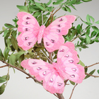 Бабочка для декора и флористики, на прищепке, пластиковая, розовая, микс, 1 шт., 7 х 9,5 х 1 см - фото 11541416