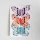 Бабочка для декора и флористики, на прищепке, пластиковая, микс, 1 шт., 5 см и 8 см - фото 298246787
