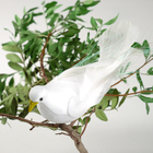 Птичка для декора и флористики, на прищепке, белая, пластиковая, 1шт., 8 х 8 см - Фото 2