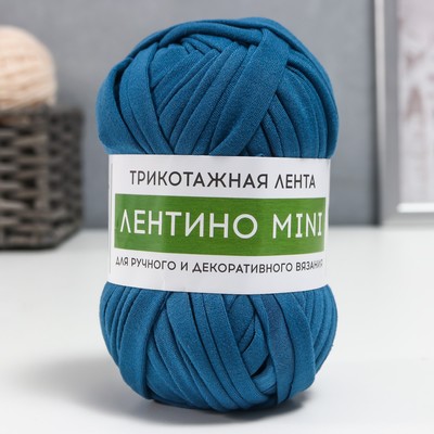 Пряжа трикотажная 100% хлопок "Лентино mini" 100 гр 40 м цвет 19 джинс
