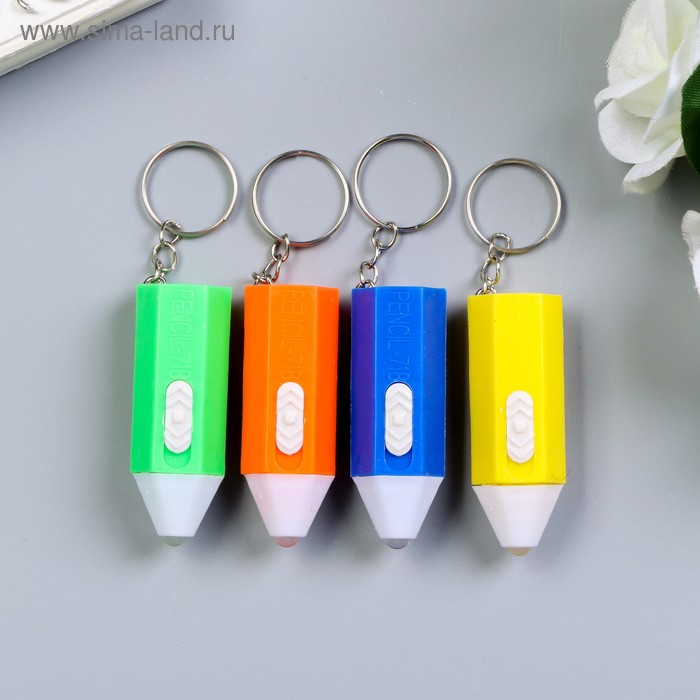 Фонарик свет на кольце "Карандаш" мигает МИКС 5х1,7х1,7 см - Фото 1