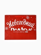 Пакет подарочный новогодний ламинированный «Новогодний подарок», L 40×31×11.5 см - Фото 6