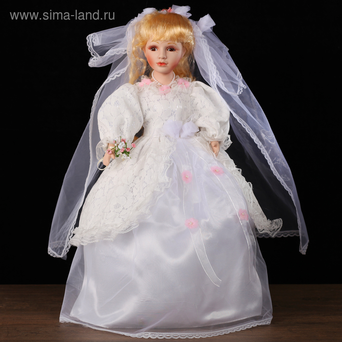 кукла коллекционная фарфор невеста 50 см - Фото 1