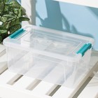 Контейнер для хранения с крышкой Smart Box, 2,5 л, 24,5×15,5×10 см, цвет прозрачно-бирюзовый - Фото 1